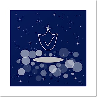 safety protection, security, safeness, secret, illustration, night, light, shine, universe, cosmos, galaxy Posters and Art